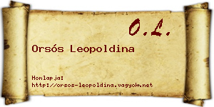Orsós Leopoldina névjegykártya